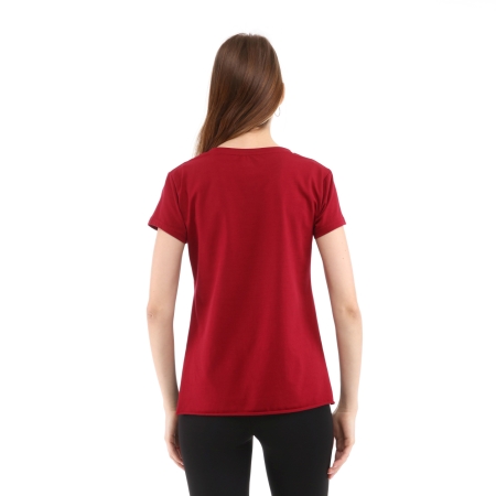 Raru Cotton O-Neck T-Shirt FUMUS Burgundy - 4