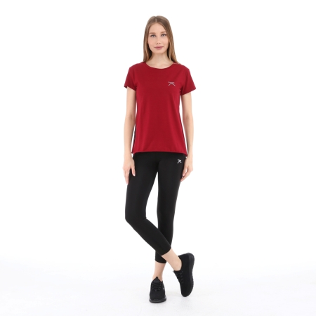 Raru Cotton O-Neck T-Shirt FUMUS Burgundy - 5