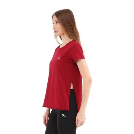 Raru Cotton O-Neck T-Shirt FUMUS Burgundy - 3