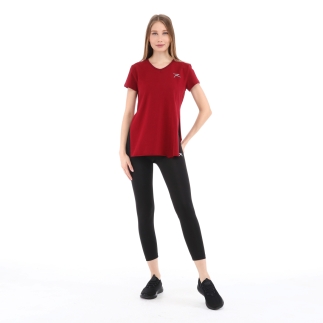 Raru Cotton V-Neck T-Shirt FRAGUM Burgundy - 5