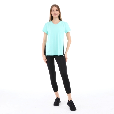 Raru Cotton V-Neck T-Shirt FRAGUM Mint - 5