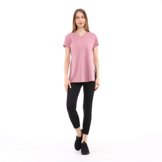 Raru Cotton V-Neck T-Shirt FRAGUM Pink - 5