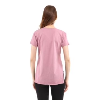 Raru Cotton V-Neck T-Shirt FRAGUM Pink - 4