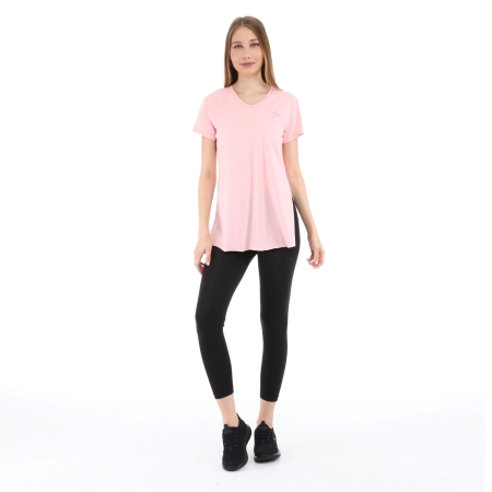 Raru Cotton V-Neck T-Shirt FRAGUM Pink - 5