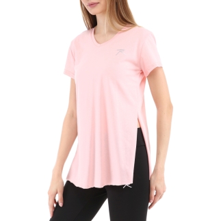 Raru Cotton V-Neck T-Shirt FRAGUM Pink - 1