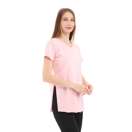 Raru Cotton V-Neck T-Shirt FRAGUM Pink - 3