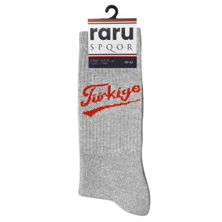 Raru Cushioned Crew Socks Türkiye Gray Melange 