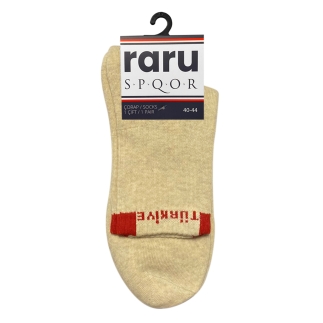 Raru Cushioned High Quarter Socks Türkiye Beige - 1