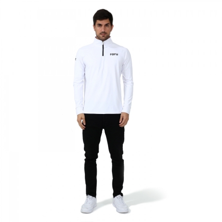 Raru Erkek Yarım Fermuarlı Sweatshirt VITA BEYAZ - 5