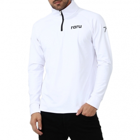 Raru Erkek Yarım Fermuarlı Sweatshirt VITA BEYAZ - 1