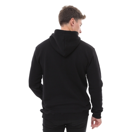 Raru Erkek Pamuklu Kapüşonlu Kalın Basic Sweatshirt LEPIDUS SİYAH - 4