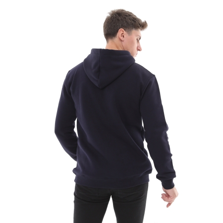 Raru Erkek Pamuklu Kapüşonlu Kalın Basic Sweatshirt LEPIDUS LACİVERT - 4