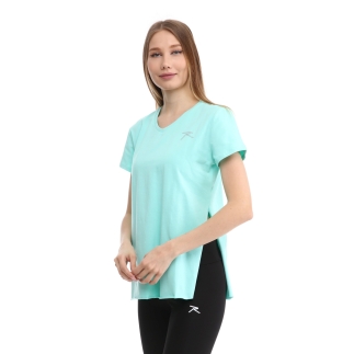 Raru Kadın %100 Pamuk V Yaka T-Shirt FRAGUM MİNT - RARU (1)