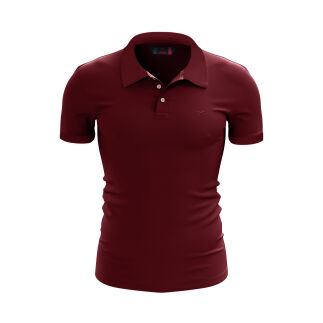 Raru %100 Pamuk Büyük Beden Polo T-Shirt INGENS BORDO - RARU