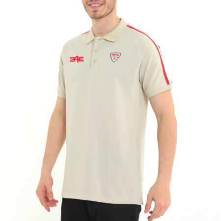 Raru S.P.Q.O.R x 343 DIGITAL Erkek %100 Pamuk Polo T-Shirt LUNIUS BEJ - 1