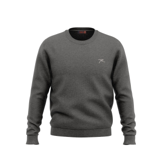 Raru 100% Cotton Crew Neck Unisex Basic Sweatshirt AUDAX Anthracite Melange 