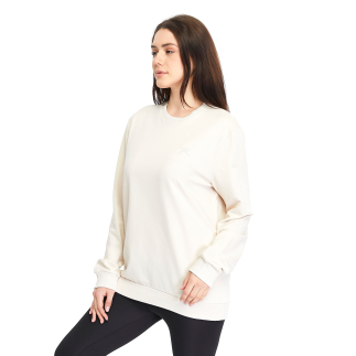 Raru %100 Pamuk Bisiklet Yaka Unisex Basic Sweatshirt AUDAX EKRU - 3