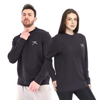 Raru Pamuklu Bisiklet Yaka Basic Sweatshirt OMNIS ANTRASİT - 1