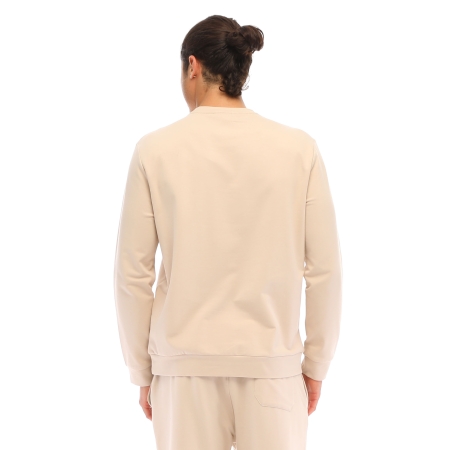 Raru Cotton Crew Neck Basic Sweatshirt OMNIS Beige - 4