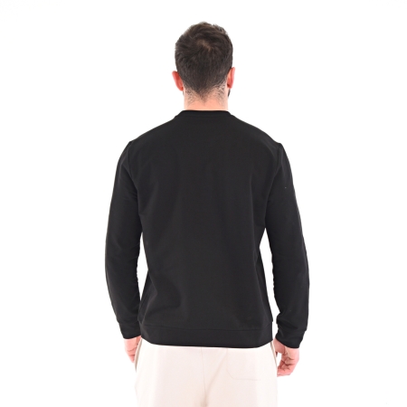 Raru Pamuklu Bisiklet Yaka Basic Sweatshirt OMNIS SİYAH - 3