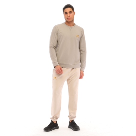 Raru Cotton Crew Neck Basic Sweatshirt OMNIS Gray - 5