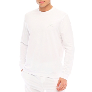 Raru Cotton Crew Neck Basic Sweatshirt OMNIS White - 1