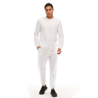 Raru Cotton Crew Neck Basic Sweatshirt OMNIS White - 5