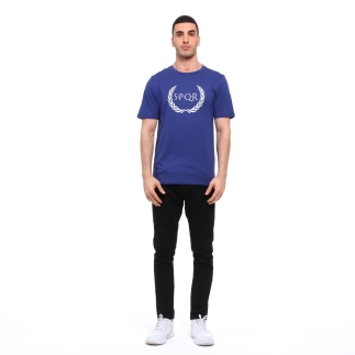 Spqr Cotton T-Shirt ARES Indigo - 6