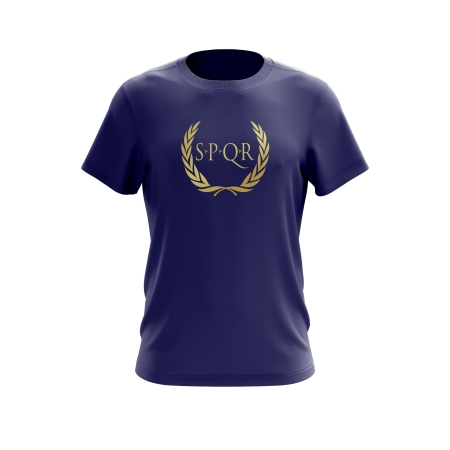Spqr Cotton T-Shirt ARES Navy Blue - 1