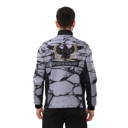 SPQR Baskılı Fermuarlı Sweatshirt AQUILUS GRİ - 2