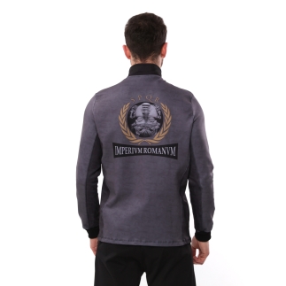 SPQR Baskılı Fermuarlı Sweatshirt MEDUSA GRİ - RARU (1)