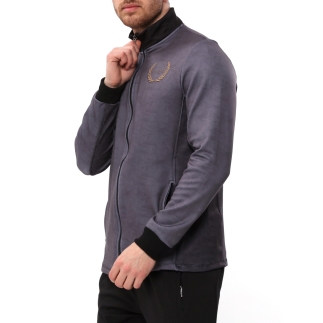 SPQR Baskılı Fermuarlı Sweatshirt MEDUSA GRİ - RARU