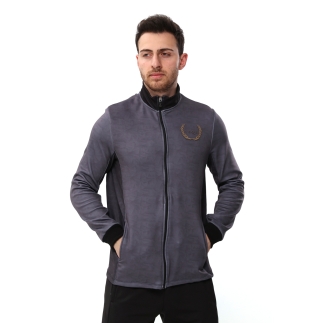 SPQR Baskılı Fermuarlı Sweatshirt MEDUSA GRİ - 4