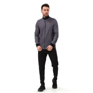 SPQR Baskılı Fermuarlı Sweatshirt MEDUSA GRİ - 5