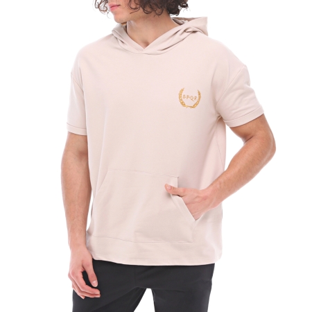 Spqr Cotton Short Sleeved Hoodie NEPTUNE Beige - 1