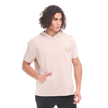 Spqr Cotton Short Sleeved Hoodie NEPTUNE Beige - 2