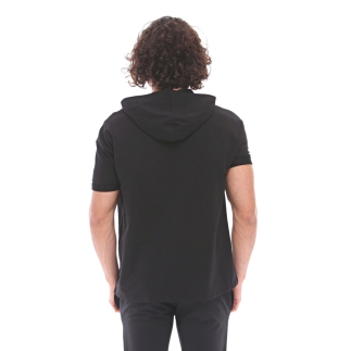 Spqr Cotton Short Sleeved Hoodie NEPTUNE Black - 3