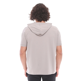 Spqr Cotton Short Sleeved Hoodie NEPTUNE Gray - 3