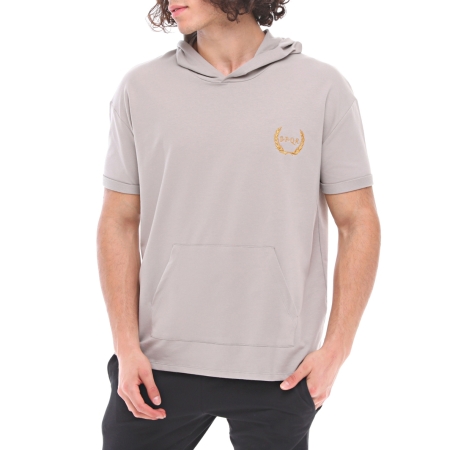 Spqr Cotton Short Sleeved Hoodie NEPTUNE Gray - 1