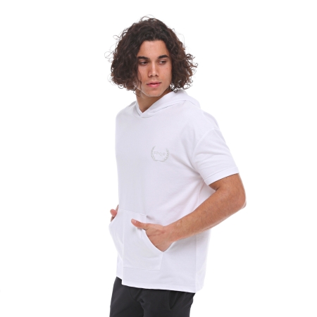 Spqr Cotton Short Sleeved Hoodie NEPTUNE White - 2