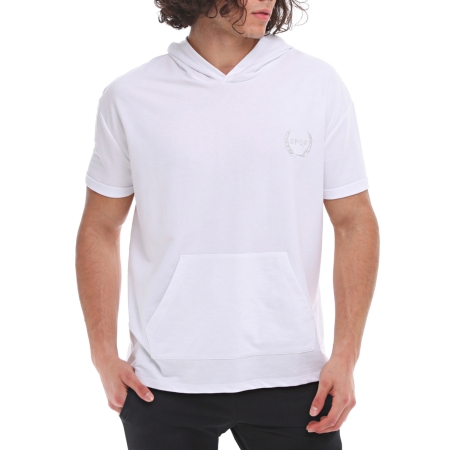 Spqr Cotton Short Sleeved Hoodie NEPTUNE White - 1