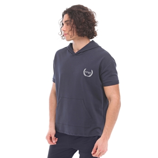 Spqr Cotton Short Sleeved Sweatshirt NEPTUNE Navy Blue - 2