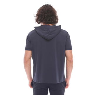 Spqr Cotton Short Sleeved Sweatshirt NEPTUNE Navy Blue - 3