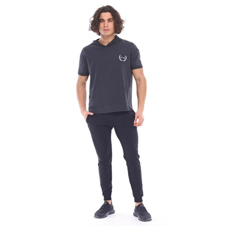 Spqr Cotton Short Sleeved Sweatshirt NEPTUNE Navy Blue - 5