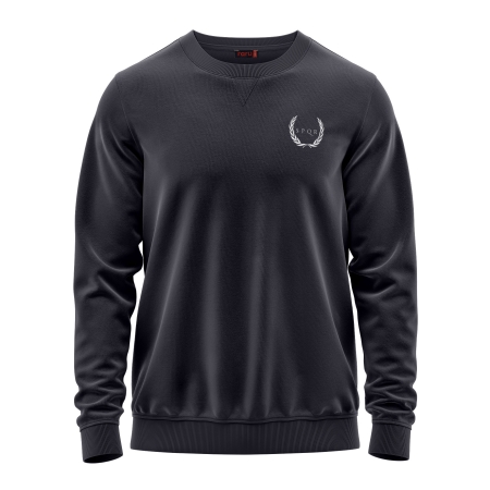 Spqr Cotton Crew Neck Basic Sweatshirt SATURN Anthracite - 1