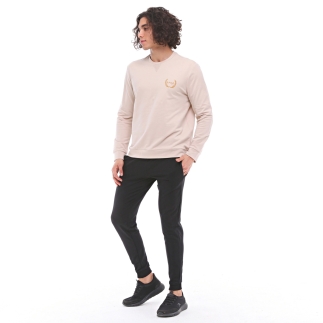 SPQR Pamuklu Bisiklet Yaka Basic Sweatshirt SATURN BEJ - 6