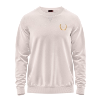 SPQR Pamuklu Bisiklet Yaka Basic Sweatshirt SATURN BEJ 