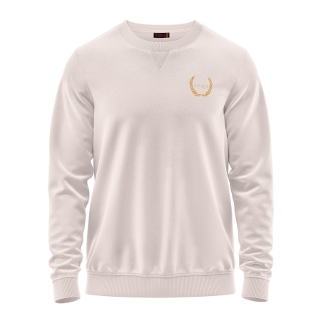 SPQR Pamuklu Bisiklet Yaka Basic Sweatshirt SATURN BEJ - 1