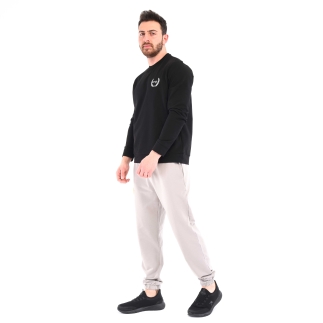 Spqr Cotton Crew Neck Basic Sweatshirt SATURN Black - 5