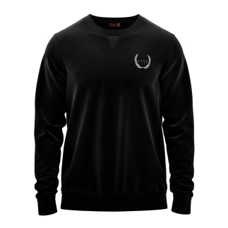 SPQR Pamuklu Bisiklet Yaka Basic Sweatshirt SATURN SİYAH - SPQR